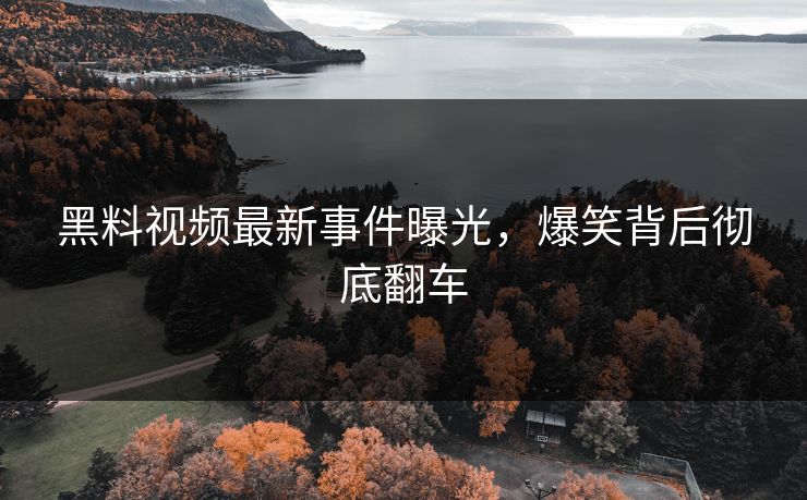 黑料视频最新事件曝光，爆笑背后彻底翻车  第1张