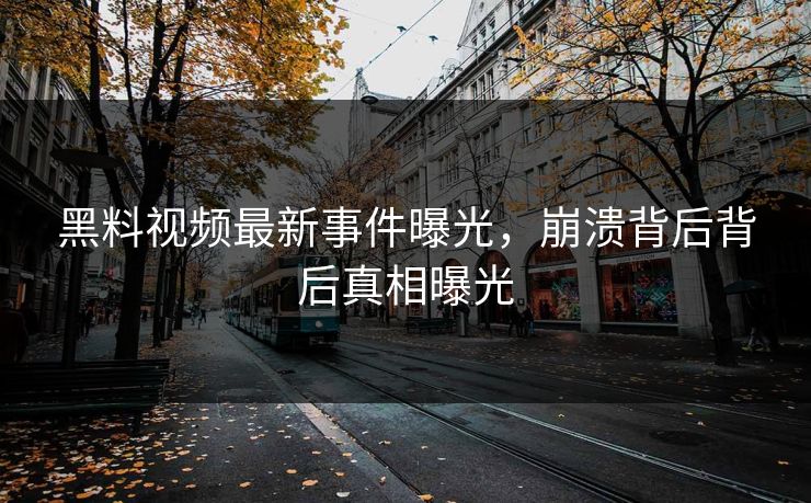 黑料视频最新事件曝光，崩溃背后背后真相曝光