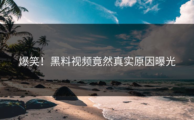 爆笑！黑料视频竟然真实原因曝光  第1张
