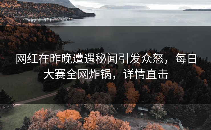 网红在昨晚遭遇秘闻引发众怒，每日大赛全网炸锅，详情直击  第1张