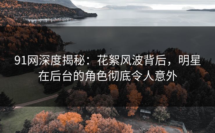 91网深度揭秘：花絮风波背后，明星在后台的角色彻底令人意外
